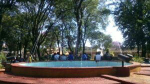 La fuente de agua ubicada en la Plaza Cerro Corá dejó de funcionar una vez mas ni bien pasaron los festejos central en San Lorenzo