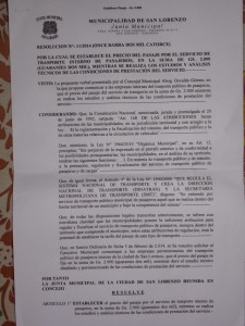 En la parte de abajo se puede leer la decisión de la Junta Municipal.